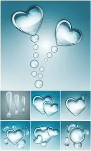 Heart and question mark of water droplets - vector