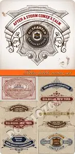 Retro labels vector set