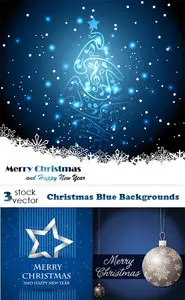 Vectors - Christmas Blue Backgrounds