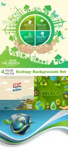 Vectors - Ecology Backgrounds Set