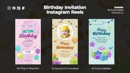 Birthday Invitation Instagram Reels 47366336