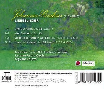 Latvian Radio Choir, Sigvards Klava, Dace Kļava & Aldis Liepiņš - Brahms: Liebeslieder (2017)