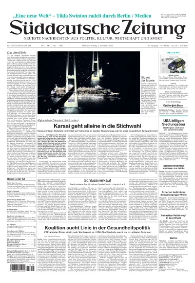 Sueddeutsche Zeitung vom 02.11.2009