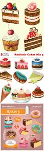 Vectors - Realistic Cakes Mix 3