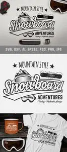 Vintage Snowboarding Tee Design / Winter Logo