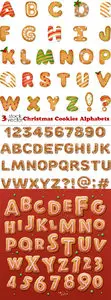 Vectors - Christmas Cookies Alphabets