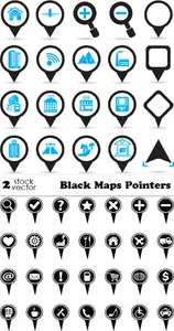 Vectors - Black Maps Pointers