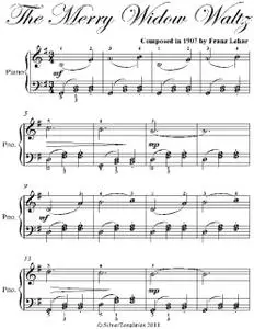 «Merry Widow Waltz Easy Piano Sheet Music» by Franz Lehar