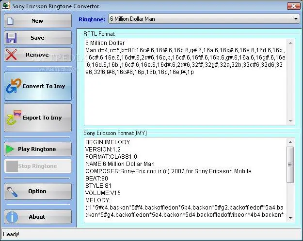 SonyEricsson Ringtone Convertor 1.0