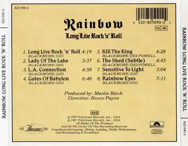 Rainbow - Long Live Rock 'N’ Roll (1978) {1987, Germany 1st Press}