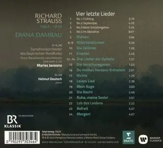 Diana Damrau, Mariss Jansons, Symphonieorchester des Bayerischen Rundfunks - Richard Strauss: Vier Letzte Lieder; Lieder (2020)