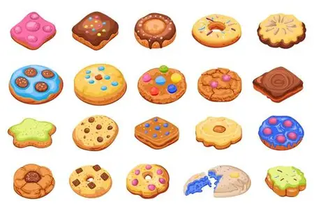 Cookies Vector Set MKBGURF