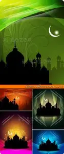 Islam theme vector set 12