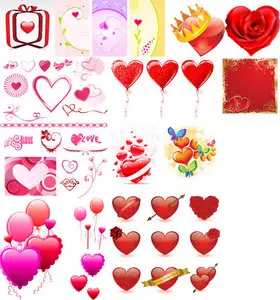 Hearts vector for happy Valentine's Day