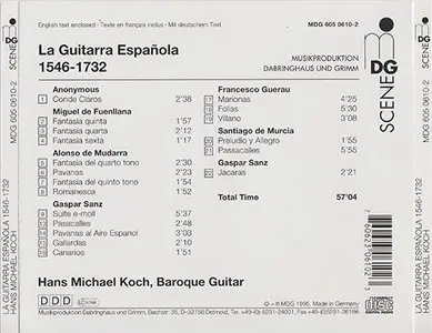 Various Composers - Hans Michael Koch - La Guitarra Espanola 1546 - 1732 (1995, MDG "Scene" # 605 0610-2) [RE-UP]