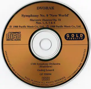 Dvorak - Symphony No. 9 and Slavonic Dances Op. 72 [24K Gold CD] (Gold Fidelity GF 550094) (1988)