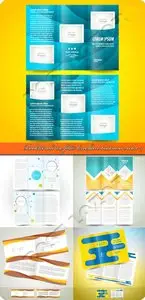 Booklet and tri-fold brochure business vector 4