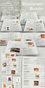 Restaurant Menu and Promotional Set Bundle