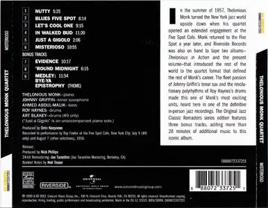 Thelonious Monk Quartet - Misterioso (1958) {OJC Remasters Complete Series rel 2012, item 23of33}