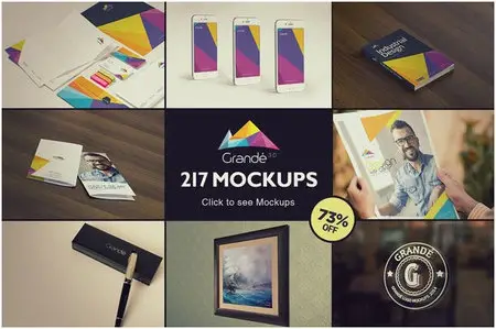 CreativeMarket - Grandé V3 - 217 PSD Mockups Bundle