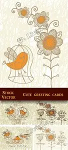 Stock Vecor - Cute greeting cards
