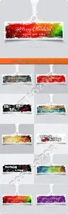 2015 Happy New Year and Merry Christmas banner or tags vector
