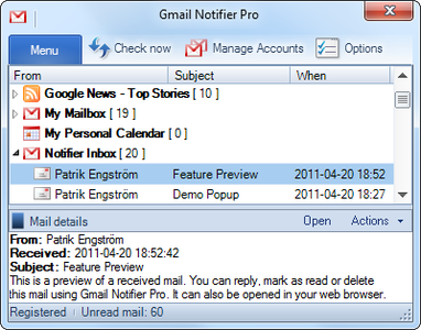 Gmail Notifier Pro 5.3.4 Multilingual + Portable