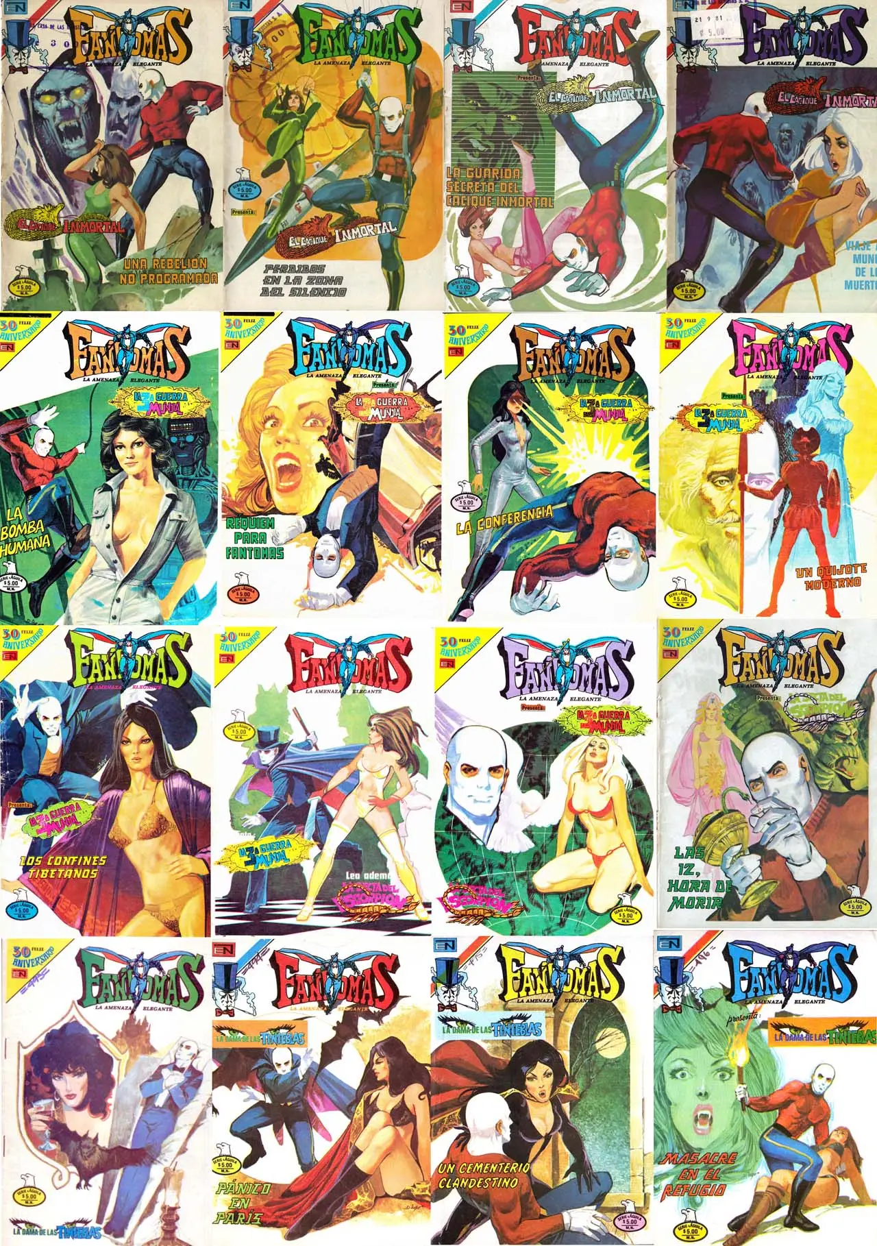 Fantomas (Serie Aguila) #468, #471-473, #477-485, #489, #493-496