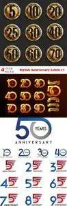 Vectors - Stylish Anniversary Labels 17