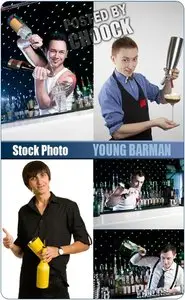 Young barman - Stock Photo