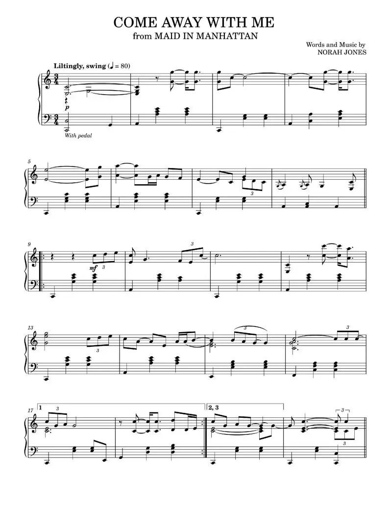 Come away with me - Norah Jones (Piano Solo)