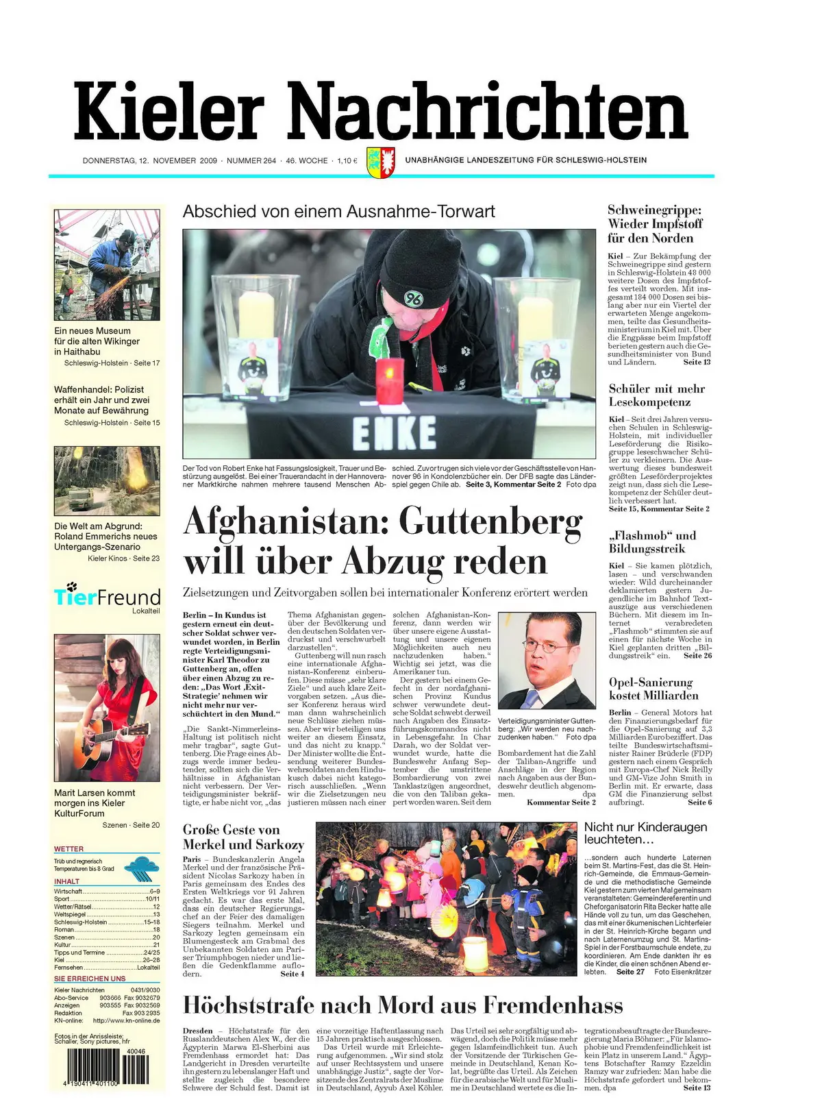 Kieler Nachrichten vom 12. November 2009