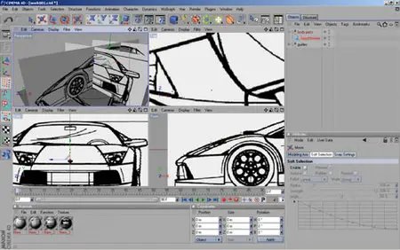 Cinema 4d tutorial modeling 3d lamborghini murcielago