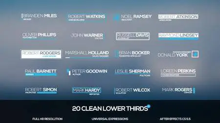 Clean Lower Thirds - Project for After Effects (VideoHive)
