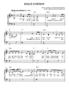 Space cowboy - Kacey Musgraves (Easy Piano)