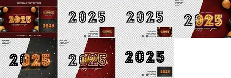 EE - New Year 2025 Editable Text Effect Set UYL9QVP