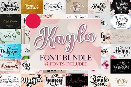 Kayla Font Bundle - 47 Premium Fonts