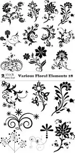 Vectors - Various Floral Elements 18