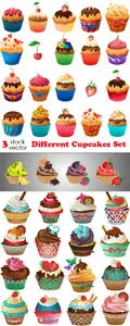 Vectors - Different Cupcakes Set