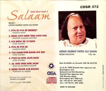 Nusrat Fatah Ali Khan - Salaam: Mast Must Mast 3 Vol. 68 (1998) {Oriental Star Agencies Ltd.}