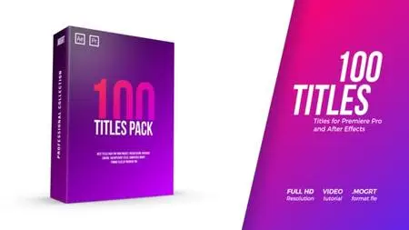100 Titles Pack - Premiere Pro Templates (VideoHive) 22096197