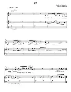 22 over soon - Bon Iver (Piano-Vocal-Guitar)