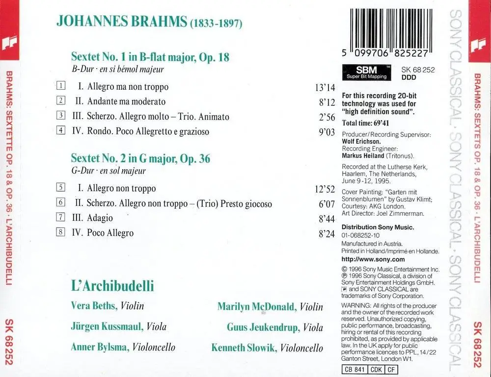 L'Archibudelli - Brahms: String Sextets (1996) / AvaxHome