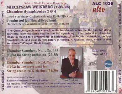 Umeå Symphony Orchestra, Thord Svedlund - Weinberg: Chamber Symphonies 1 & 4 (1998)