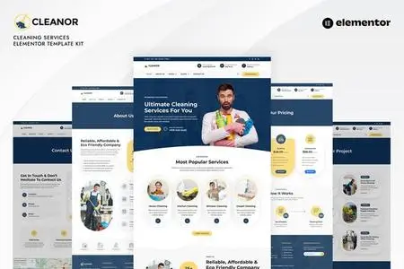 Cleanor - Cleaning Services Elementor Pro Template Kit 51692557