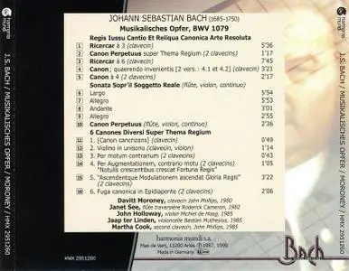 Davitt Moroney, Janet See, John Holloway, Jaap ter Linden, Martha Cook - Bach: Musikalisches Opfer (1999)