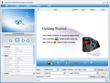 Joboshare BlackBerry Video Converter 2.8.7.0120 