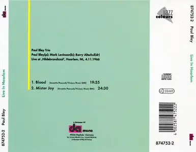 Paul Bley - Live In Haarlem (1966) [Reissue 1999]