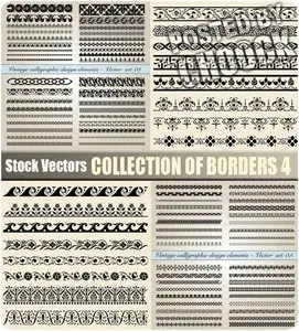Collection of borders 4 - Stock Vector