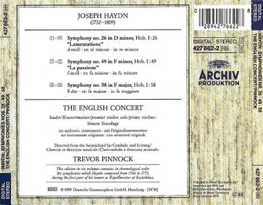 Trevor Pinnock, The English Concert - Joseph Haydn: The "Sturm & Drang" Symphonies, Vol. 2 "La Passione" (1989)